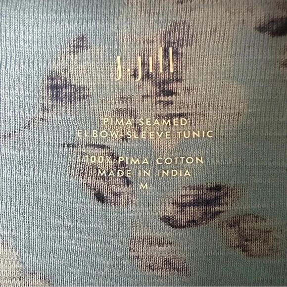 J Jill pima scoop neck elbow sleeve Tee Shirt tunic floral soft casual normcore - Picture 4 of 9